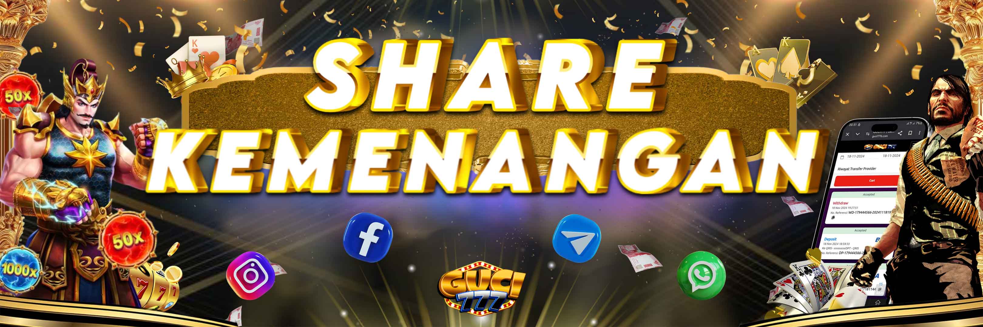SHARE KEMENANGAN ANDA DI GUCI777